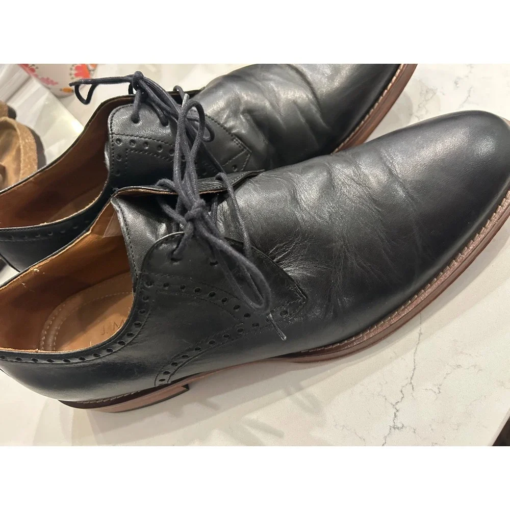 J‎ Murphy by Johnston & Murphy Black Leather Cap Toe Oxford 10.5M